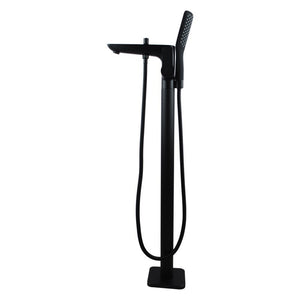 AQUAPERLA FREESTANDING BATH MIXER WITH HAND HELD SHOWER 862MM BLACK