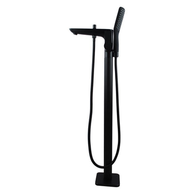 AQUAPERLA FREESTANDING BATH MIXER WITH HAND HELD SHOWER 862MM BLACK