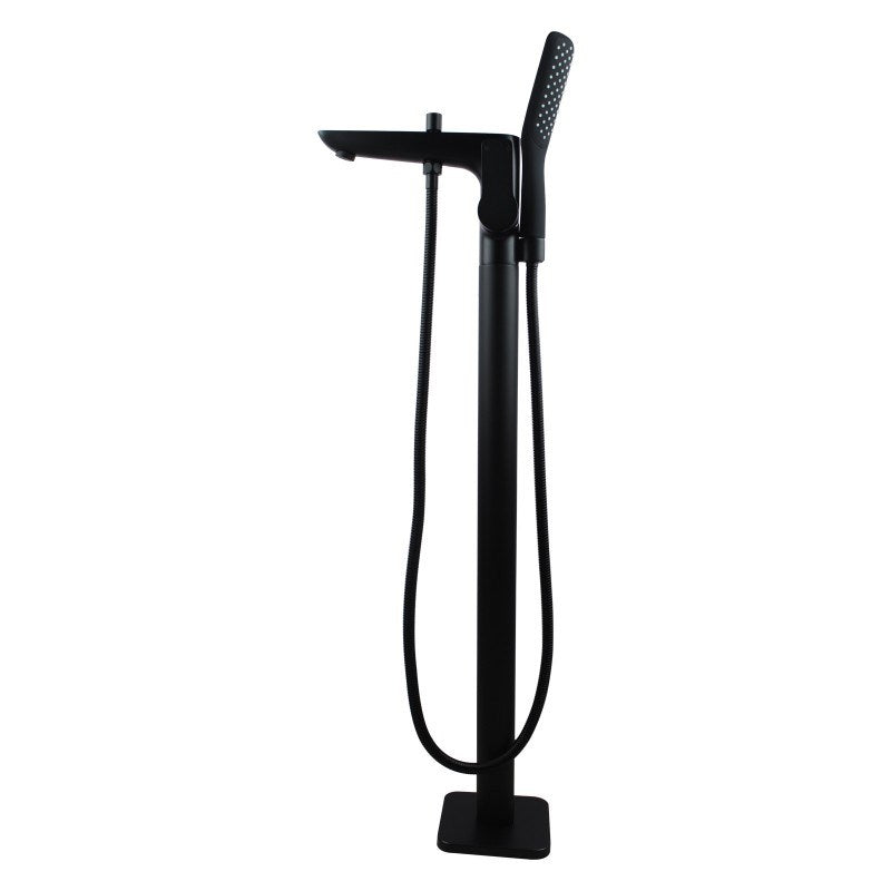 AQUAPERLA FREESTANDING BATH MIXER WITH HAND HELD SHOWER 862MM BLACK