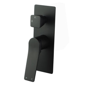 AQUAPERLA  RUSHY WALL MIXER WITH DIVERTER 205MM MATTE BLACK