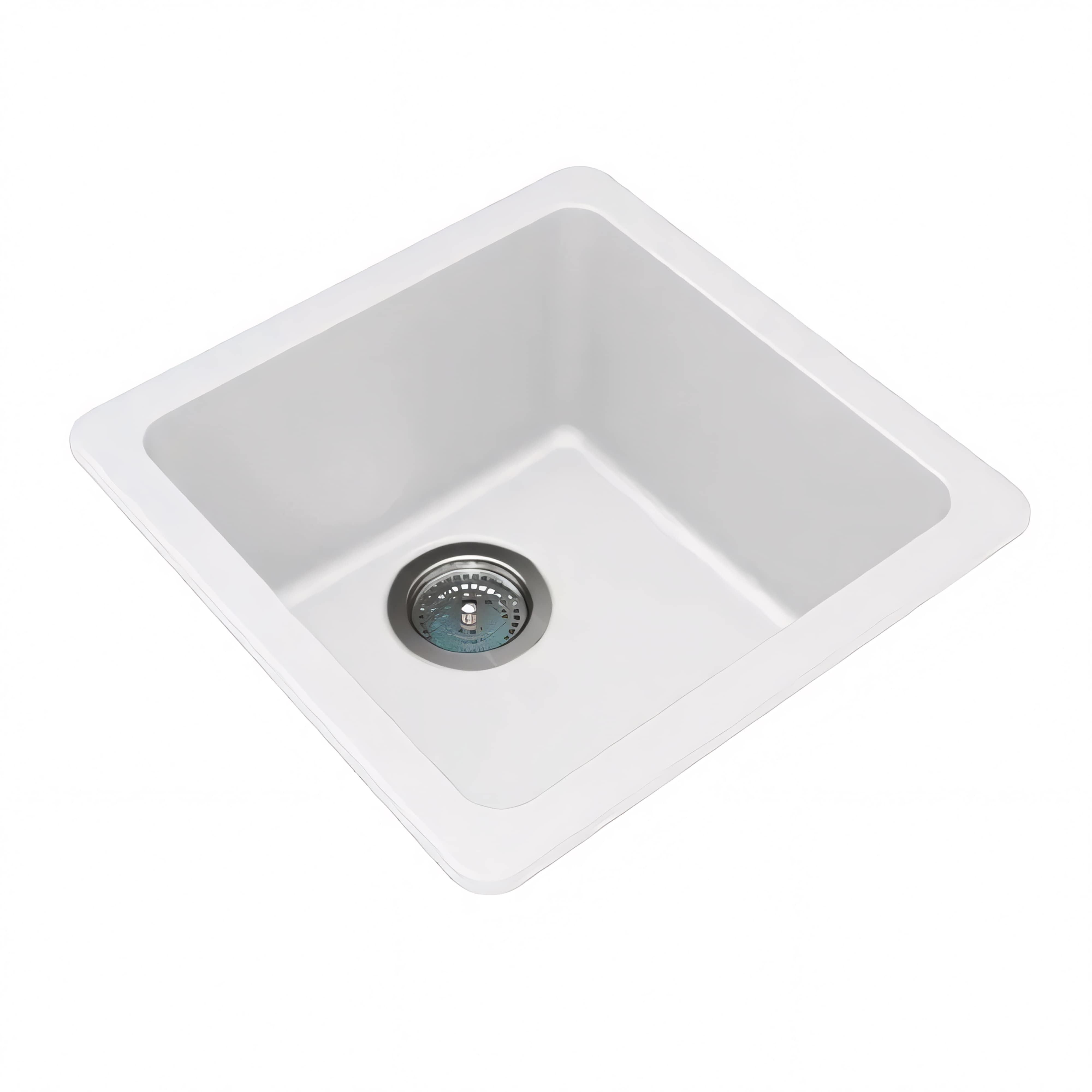 AQUAPERLA QUARTZ STONE SINGLE BOWL KITCHEN SINK BLACK 422MM