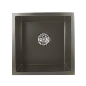 AQUAPERLA T304 HANDMADE SINGLE BOWL KITCHEN SINK DARK GREY 440MM