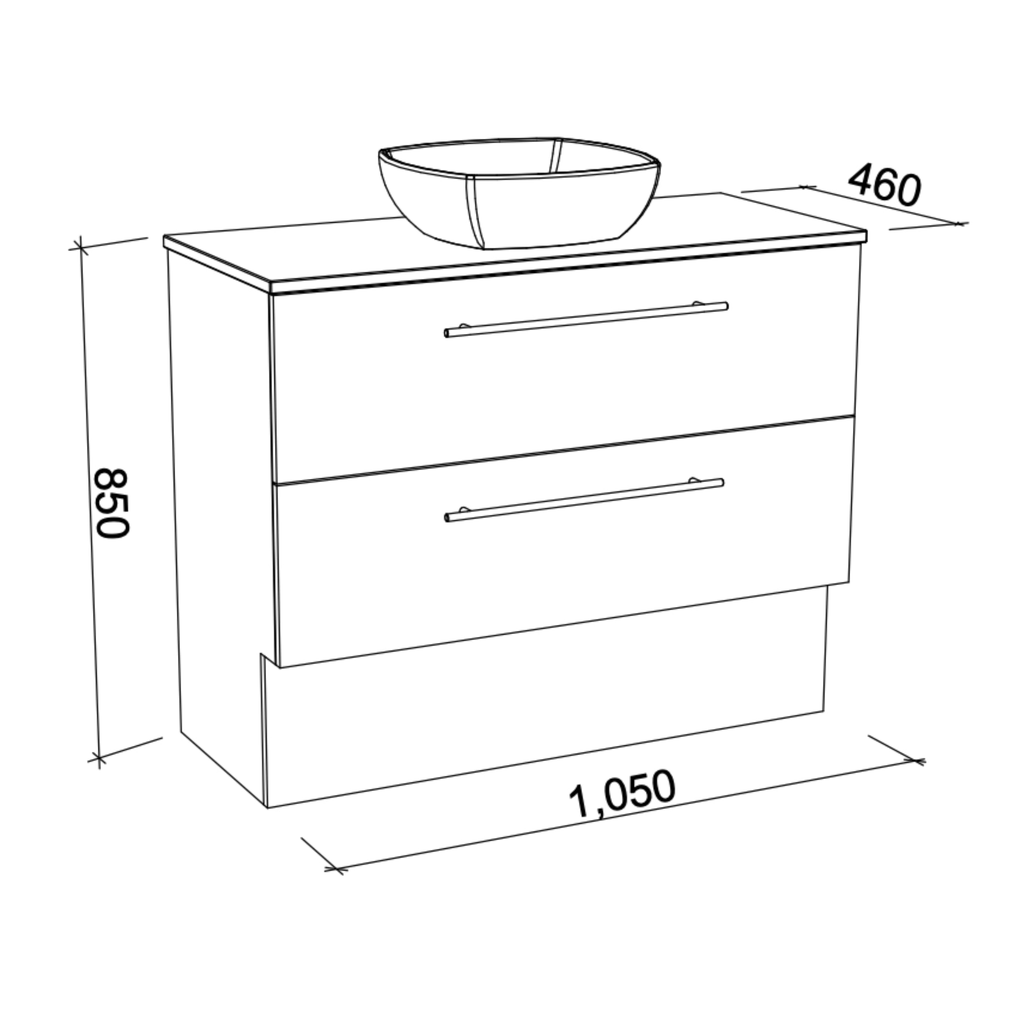 TIMBERLINE OXBOW CUSTOM FLOOR STANDING VANITY (ALL SIZING)