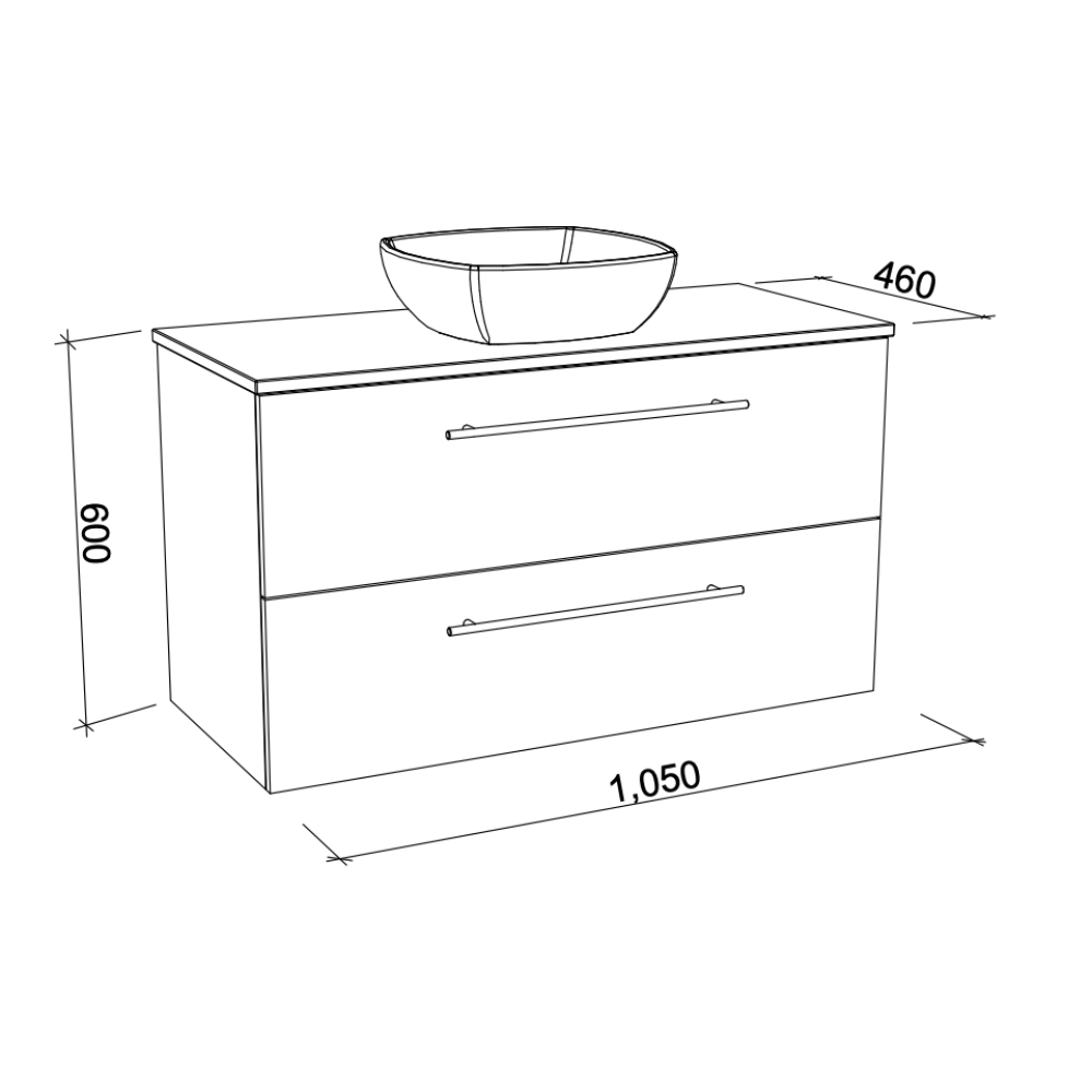TIMBERLINE OXBOW CUSTOM WALL HUNG VANITY (ALL SIZING)