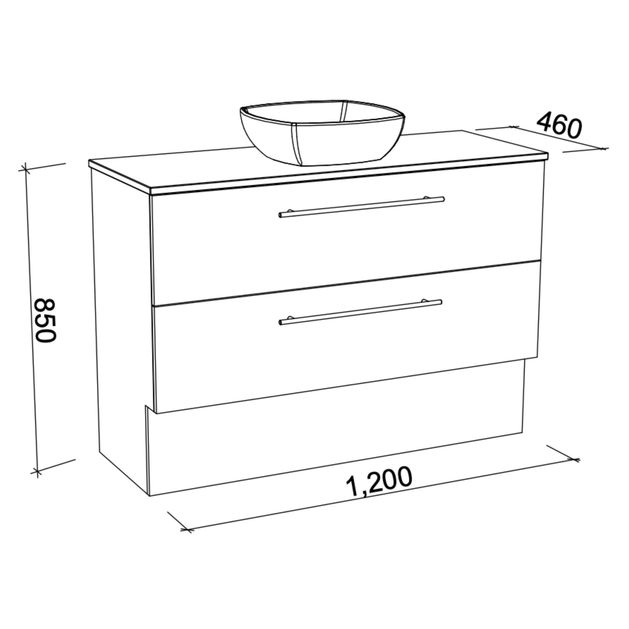 TIMBERLINE OXBOW CUSTOM FLOOR STANDING VANITY (ALL SIZING)