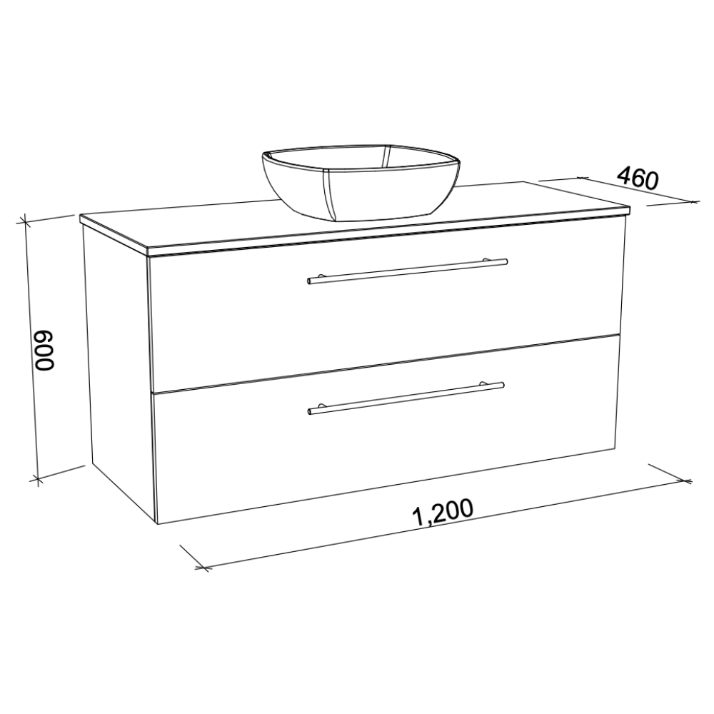 TIMBERLINE OXBOW CUSTOM WALL HUNG VANITY (ALL SIZING)