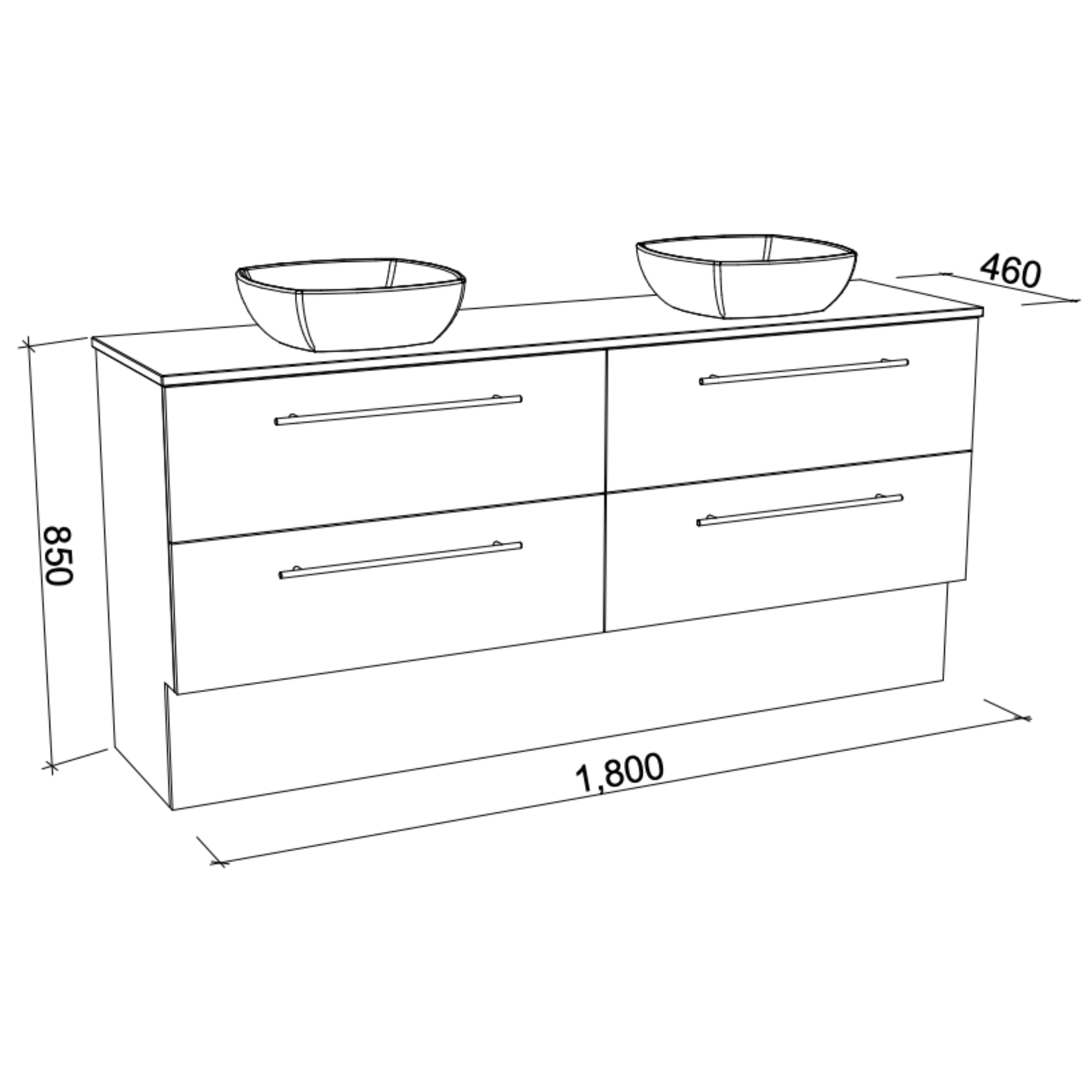 TIMBERLINE OXBOW CUSTOM FLOOR STANDING VANITY (ALL SIZING)