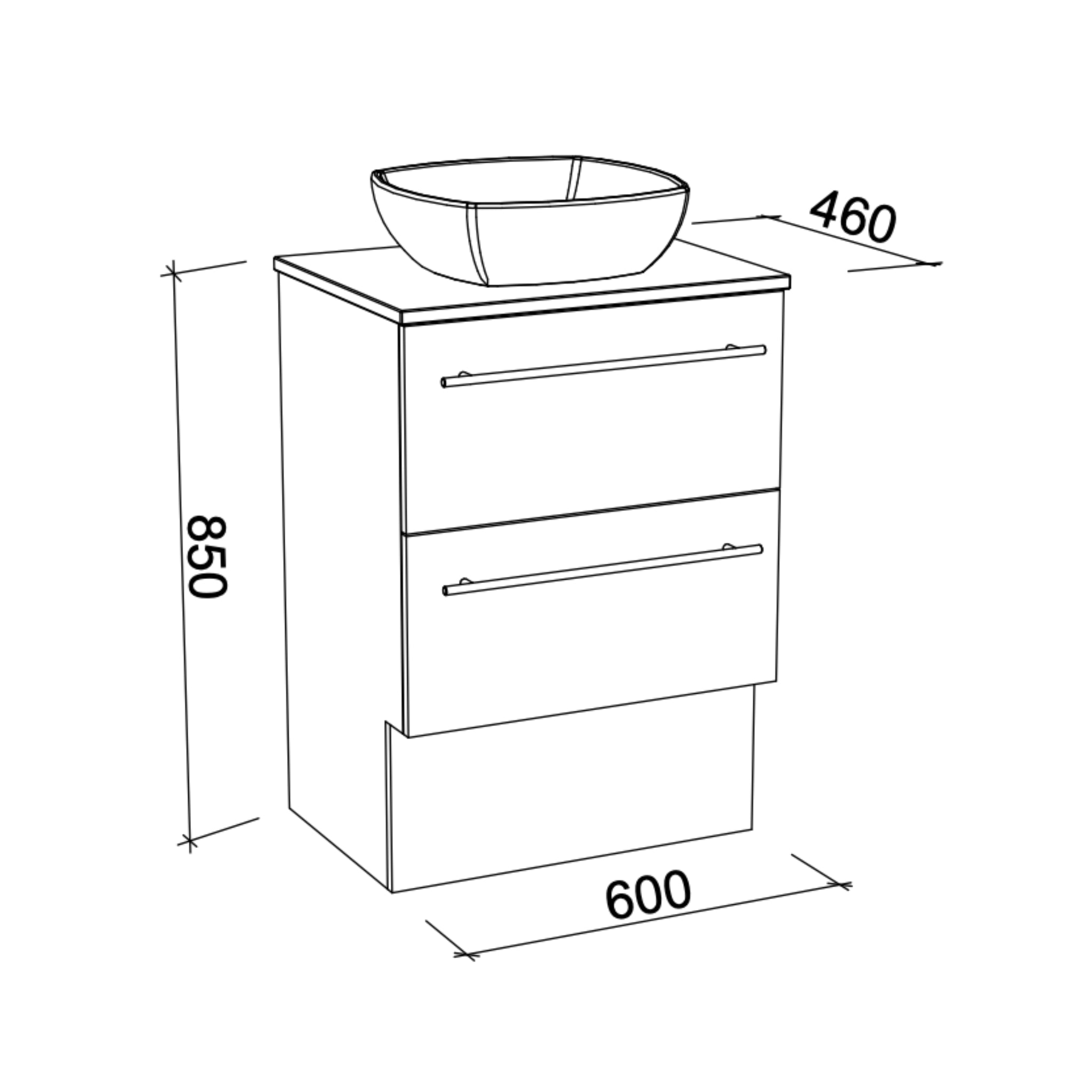 TIMBERLINE OXBOW CUSTOM FLOOR STANDING VANITY (ALL SIZING)
