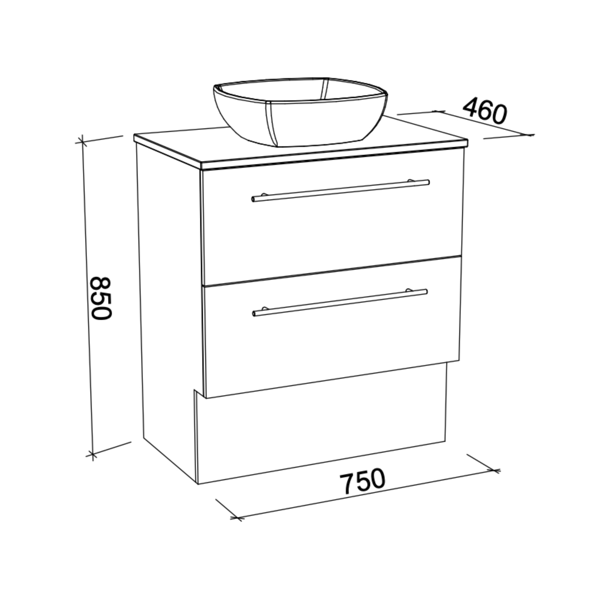 TIMBERLINE OXBOW CUSTOM FLOOR STANDING VANITY (ALL SIZING)