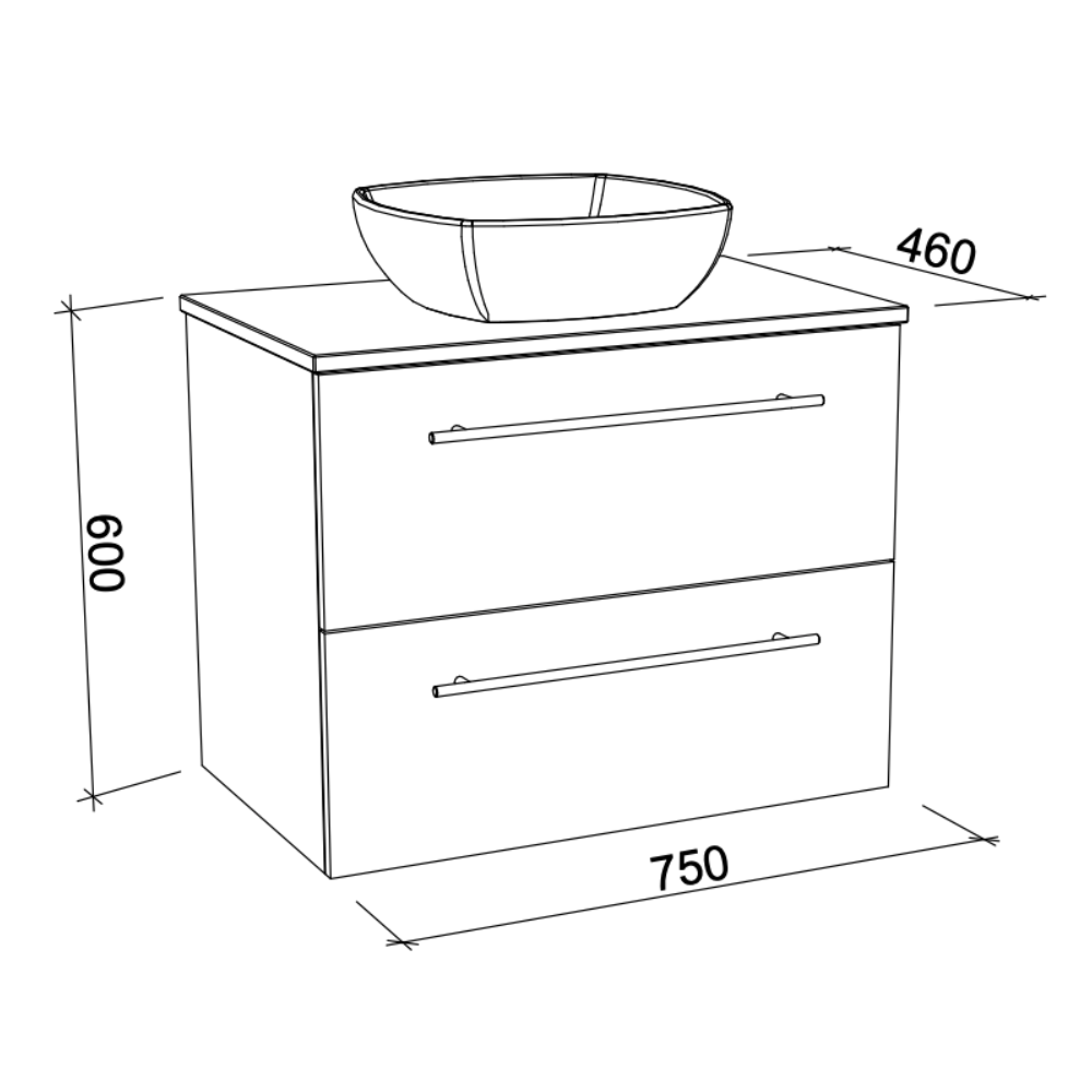 TIMBERLINE OXBOW CUSTOM WALL HUNG VANITY (ALL SIZING)