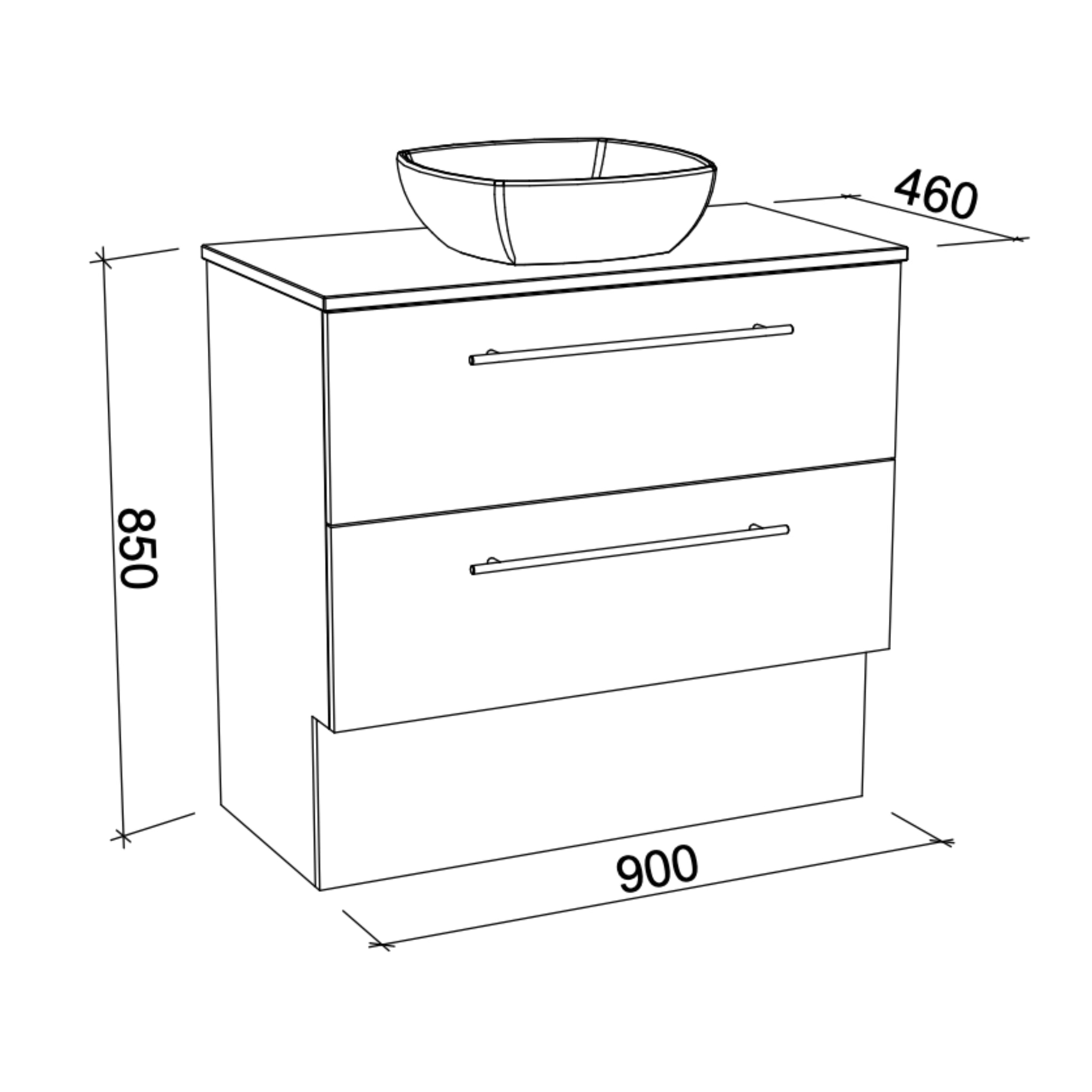 TIMBERLINE OXBOW CUSTOM FLOOR STANDING VANITY (ALL SIZING)