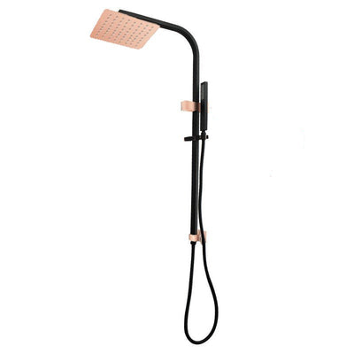AQUAPERLA  10" SHOWER STATION BLACK AND ROSE GOLD