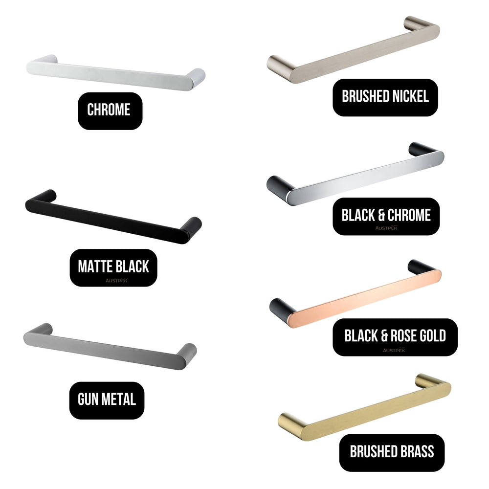 AQUAPERLA RUSHY HAND TOWEL HOLDER 300MM BLACK AND CHROME