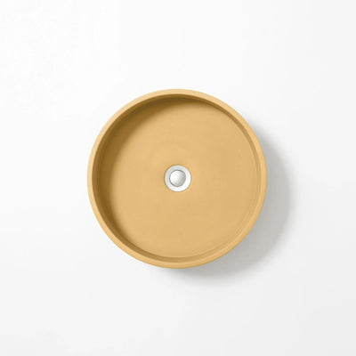 CONCRETE STUDIO WIRLI ABOVE COUNTER BASIN ROUND OCHRE 385MM