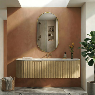 ORIO ARGYLE LIGHT WALNUT 1500MM SINGLE BOWL WALL HUNG VANITY