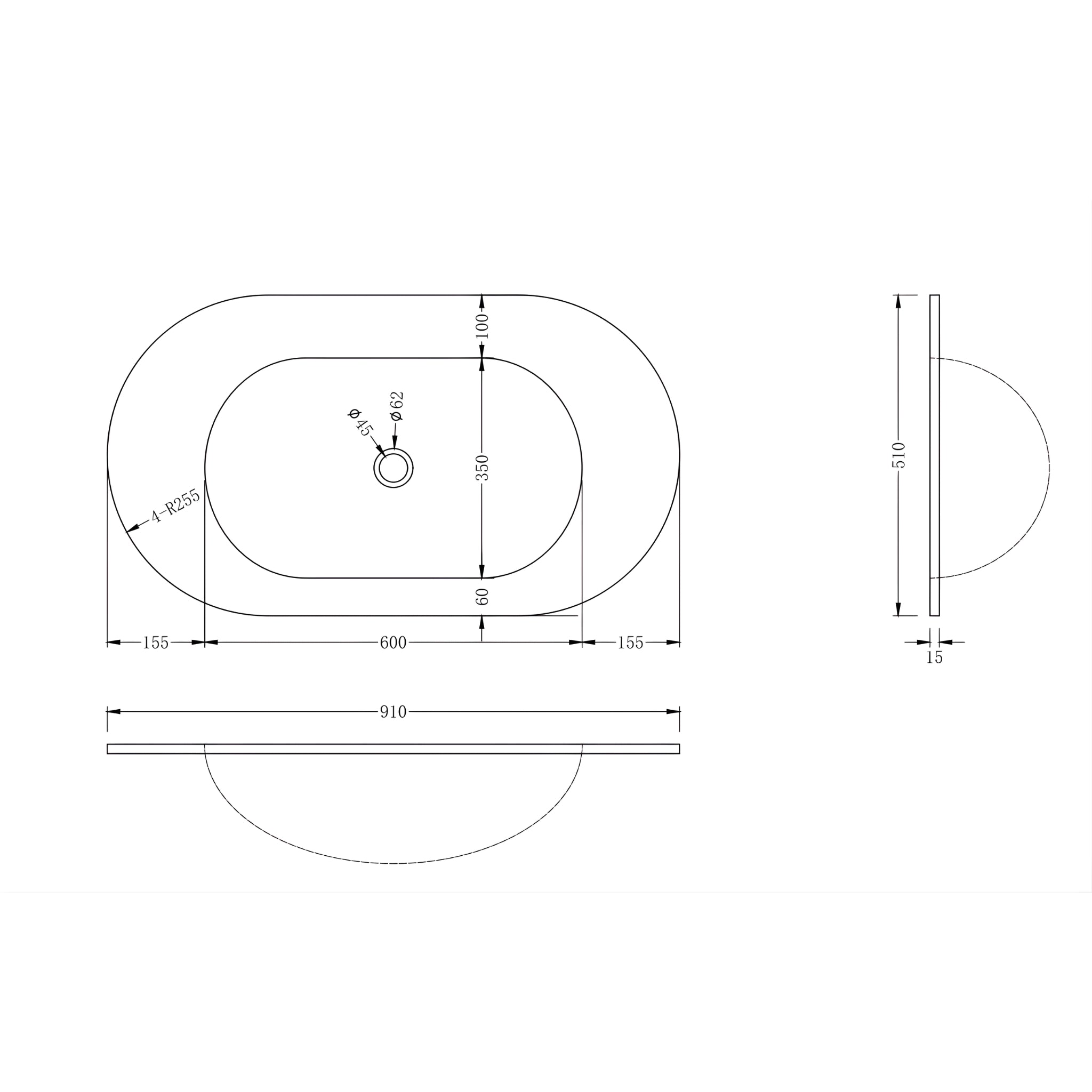 ORIO ARGYLE LIGHT WALNUT 900MM SINGLE BOWL WALL HUNG VANITY