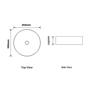ORIO KESWICK ABOVE COUNTER BASIN GLOSS WHITE 352MM