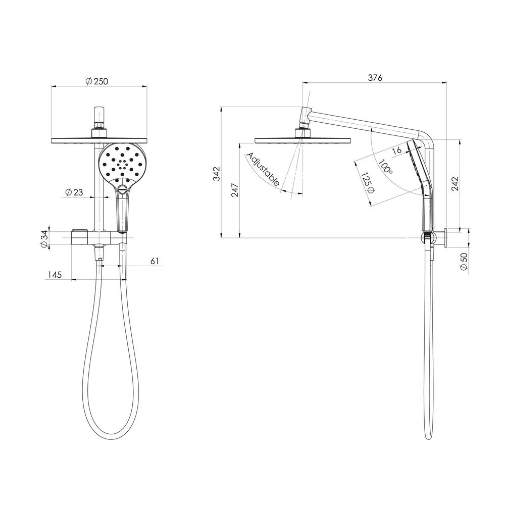 PHOENIX ORMOND COMPACT TWIN SHOWER CHROME