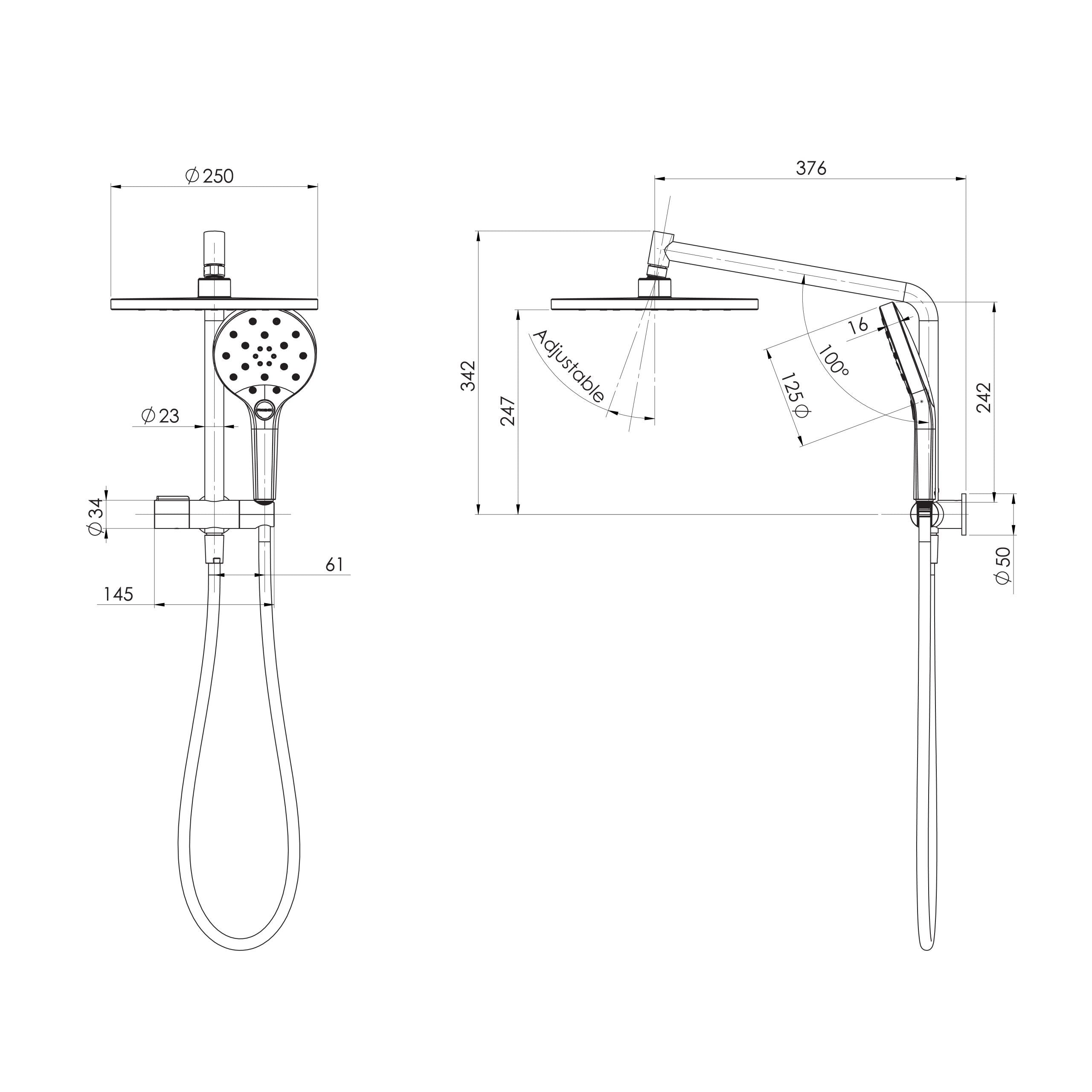 PHOENIX ORMOND COMPACT TWIN SHOWER CHROME