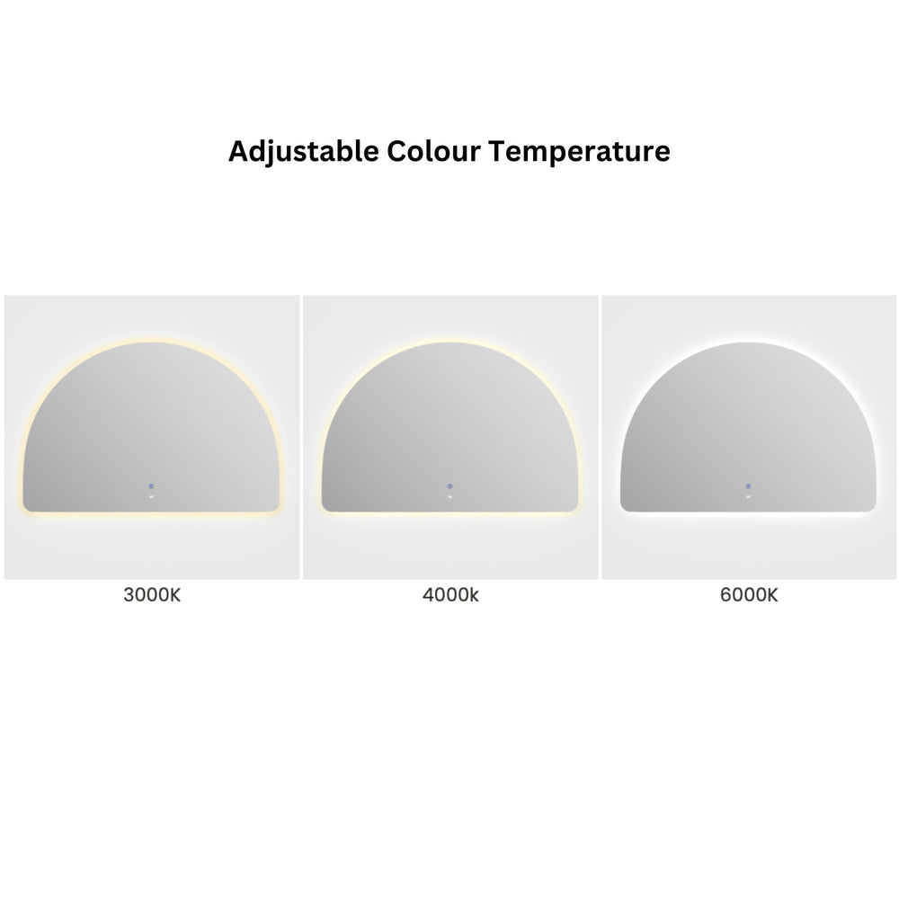 OTTI MOONLIGHT ARCHIE FRAMELESS LED MIRROR 3 COLOUR LIGHTS 1500X1000MM