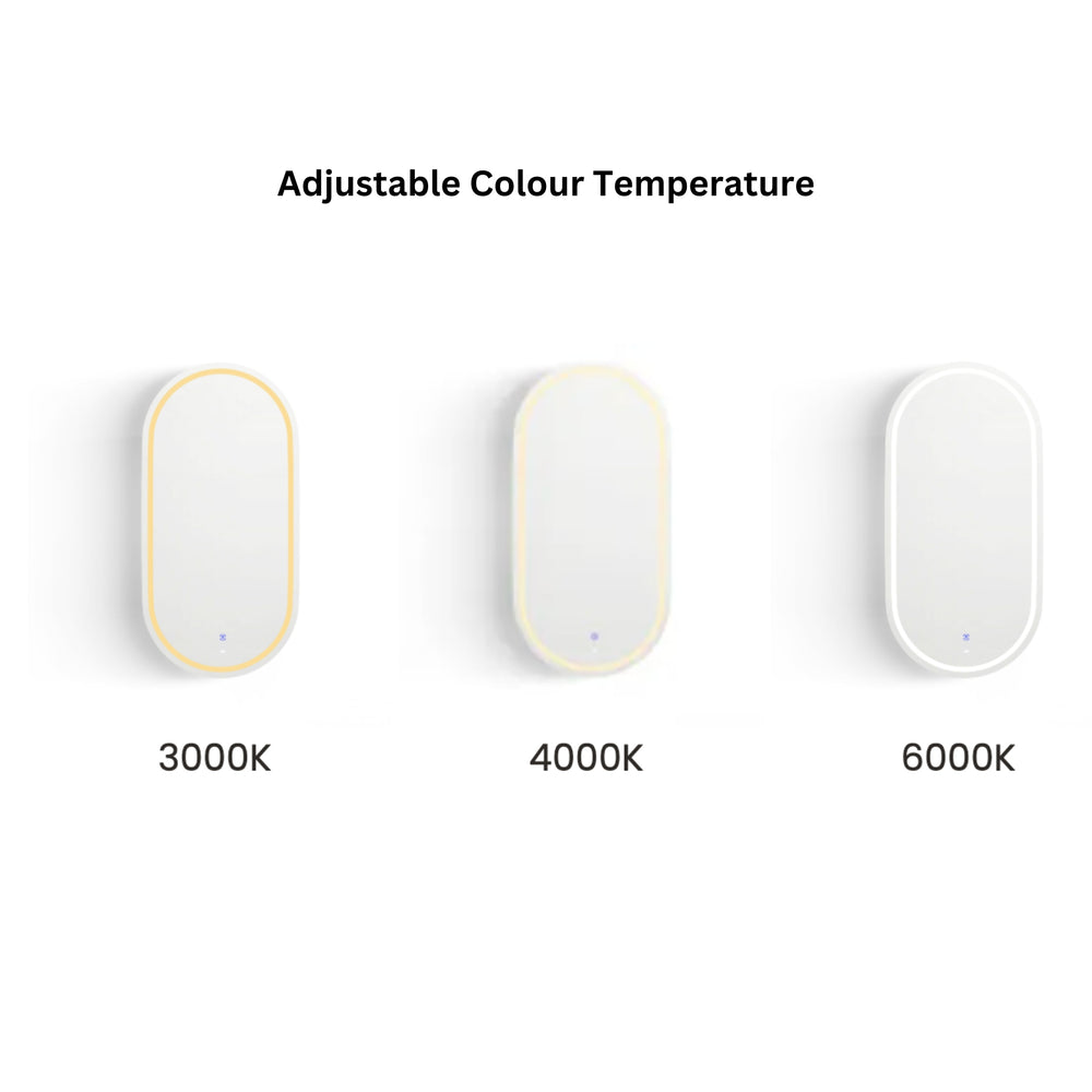 OTTI NOOSA MATTE WHITE LED SHAVING CABINET WITH POWERPOINT 3 COLOUR LIGHTS 450X900MM