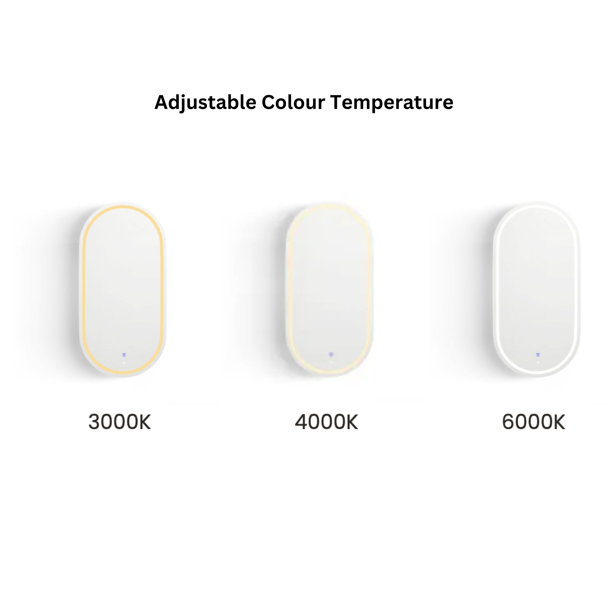OTTI NOOSA MATTE WHITE LED SHAVING CABINET WITH POWERPOINT 3 COLOUR LIGHTS 450X900MM