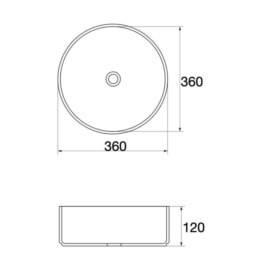CLAYA POLAR LUNA ROUND ABOVE COUNTER BASIN TEXTURED MATTE WHITE 360MM