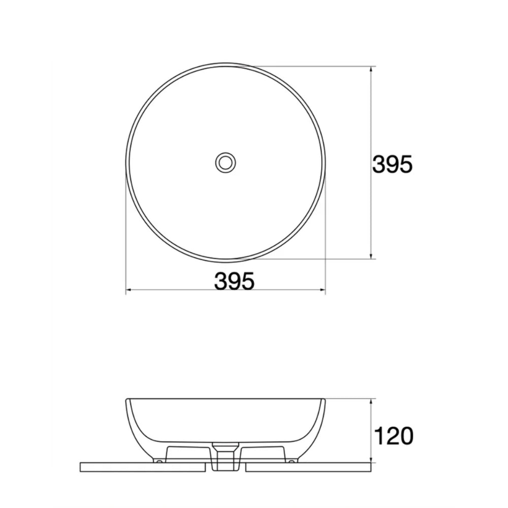 CLAYA POLAR RUBY ROUND ABOVE COUNTER BASIN TEXTURED MATTE WHITE 400MM