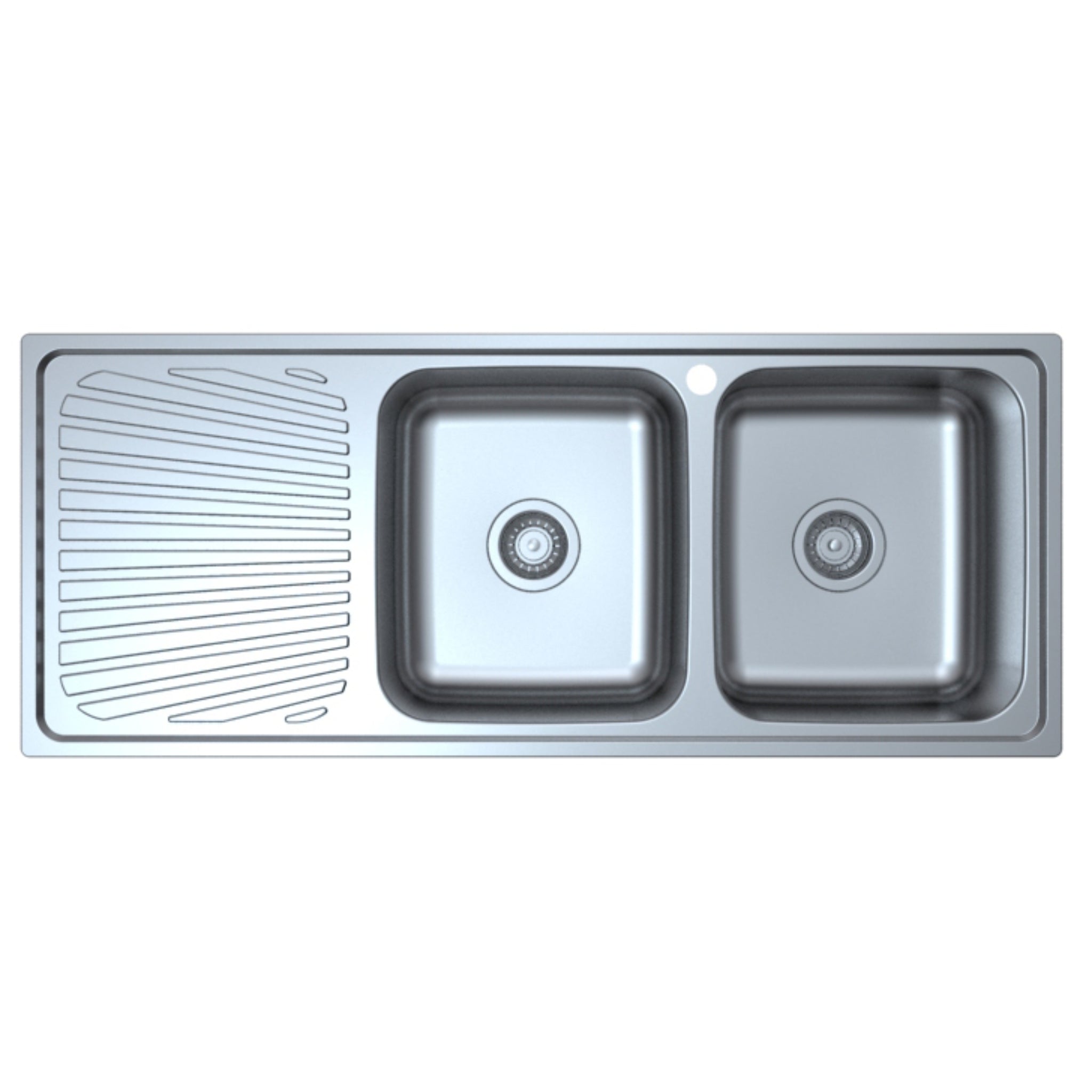 IKON OTUS DOUBLE BOWL SINGLE DRAINER RHB SINK STAINLESS STEEL 1180MM