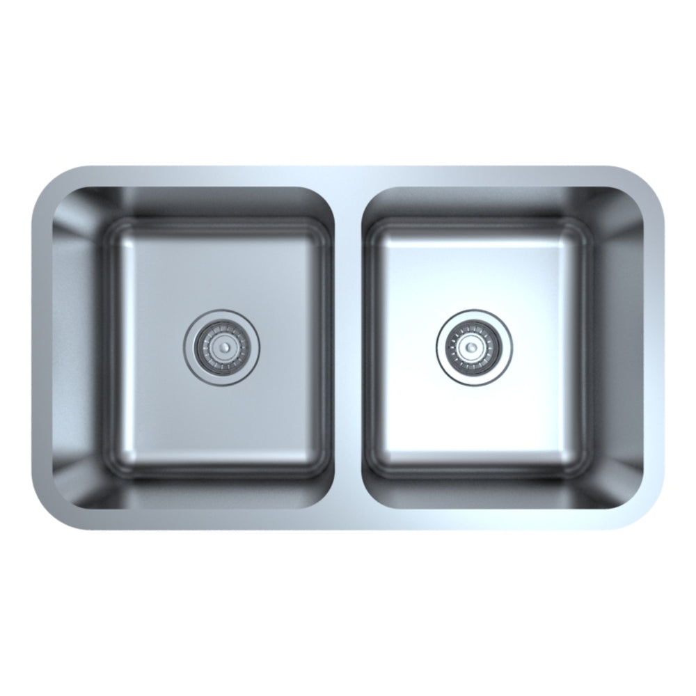 IKON OTUS DOUBLE BOWL UNDERMOUNT SINK STAINLESS STEEL 794MM