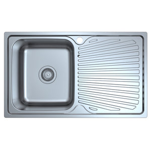 IKON OTUS SINGLE BOWL SINGLE DRAINER LHB SINK STAINLESS STEEL 800MM