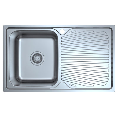 IKON OTUS SINGLE BOWL SINGLE DRAINER LHB SINK STAINLESS STEEL 800MM