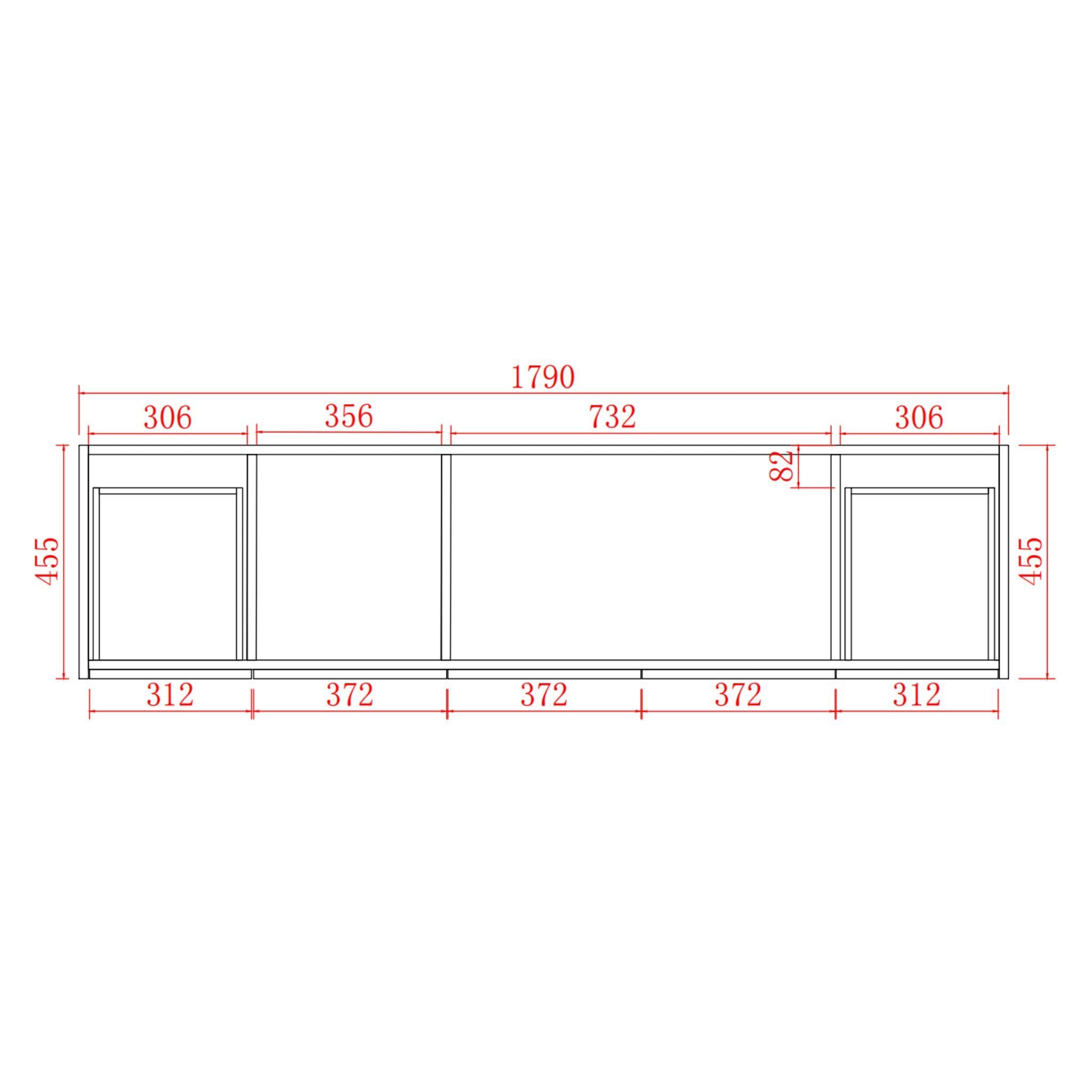 POSEIDON POLAR GLOSS WHITE 1800MM DOUBLE BOWL WALL HUNG VANITY