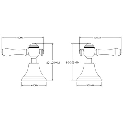 LINKWARE AUGUSTINE LEAD FREE WALL TOP ASSEMBLIES PVD GOLD