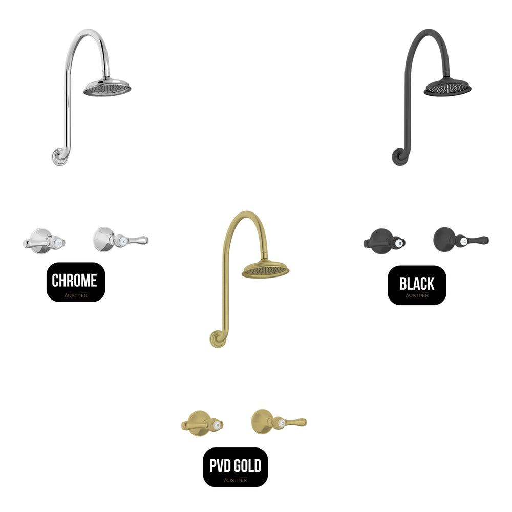 LINKWARE AUGUSTINE LEAD FREE SHOWER SET 460MM CHROME