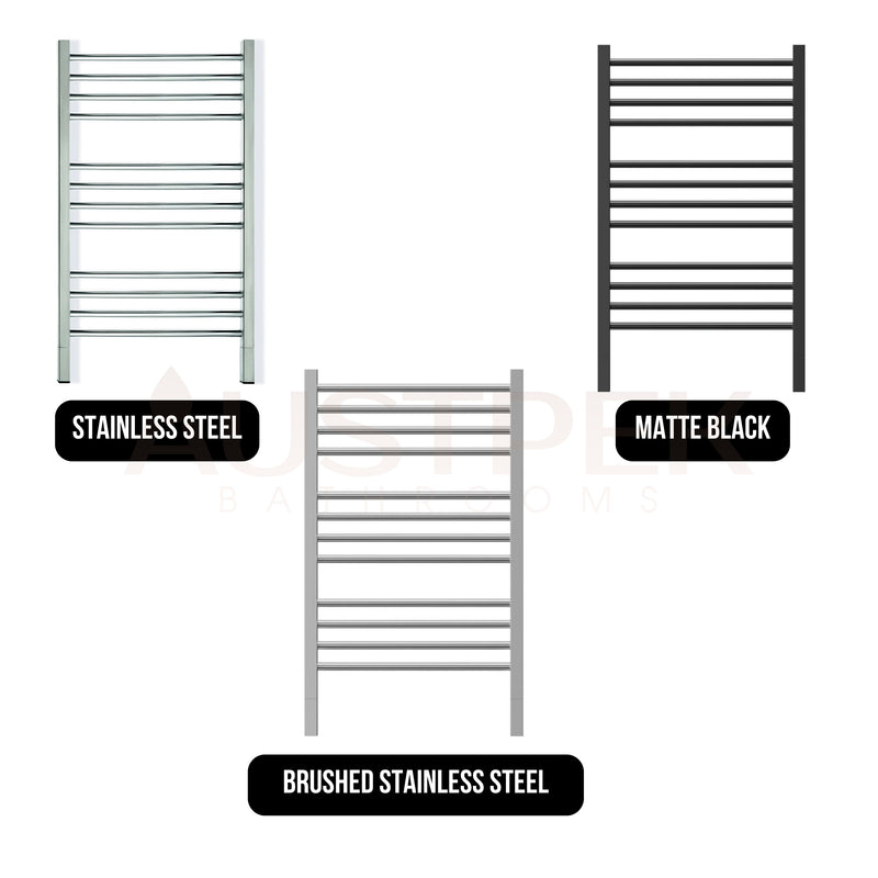 THERMOGROUP P62SBKR JEEVES MATTE BLACK LADDER HEATED TOWEL RAIL 870MM