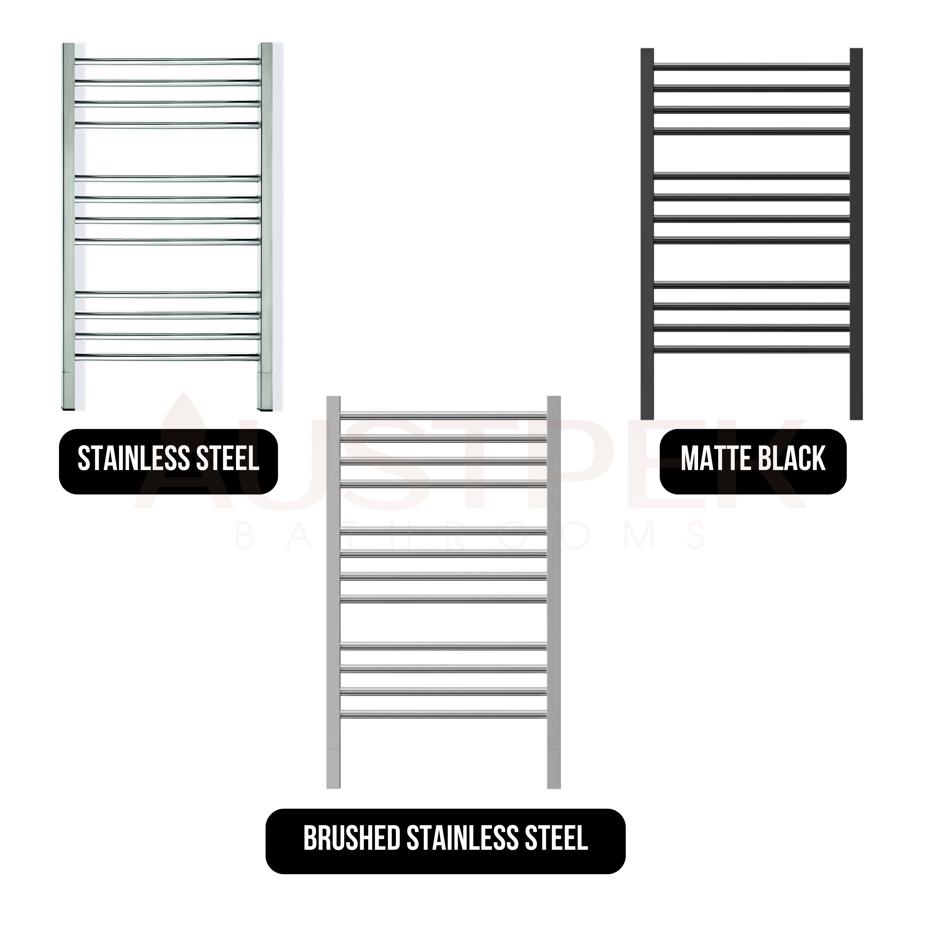 THERMOGROUP JEEVES LADDER HEATED TOWEL RAIL STAINLESS STEEL 870MM
