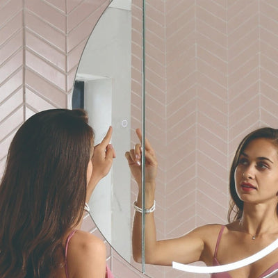 REMER PEARL FRAMELESS WHITE LED SHAVING CABINET 900X900MM