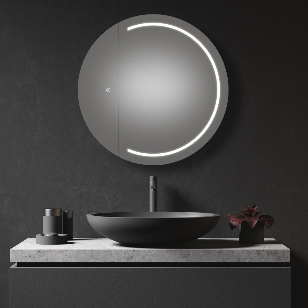 REMER PEARL FRAMELESS WHITE LED SHAVING CABINET 900X900MM