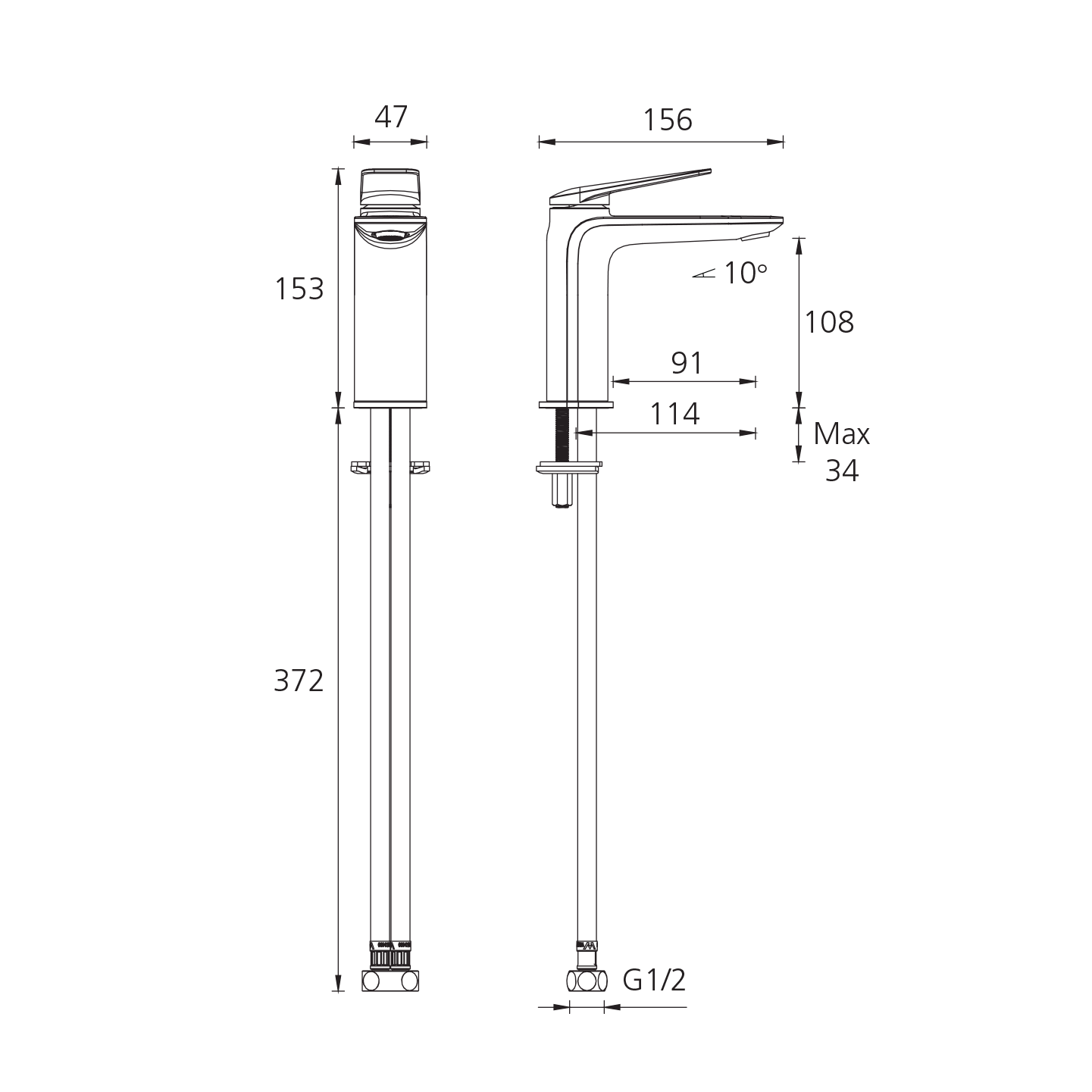 OLIVERI PARIS LEAD FREE BASIN MIXER 153MM CHROME