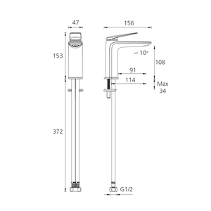 OLIVERI PARIS BASIN MIXER 153MM CHROME