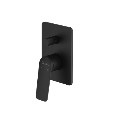 OLIVERI PARIS WALL MIXER WITH DIVERTER 194MM MATTE BLACK