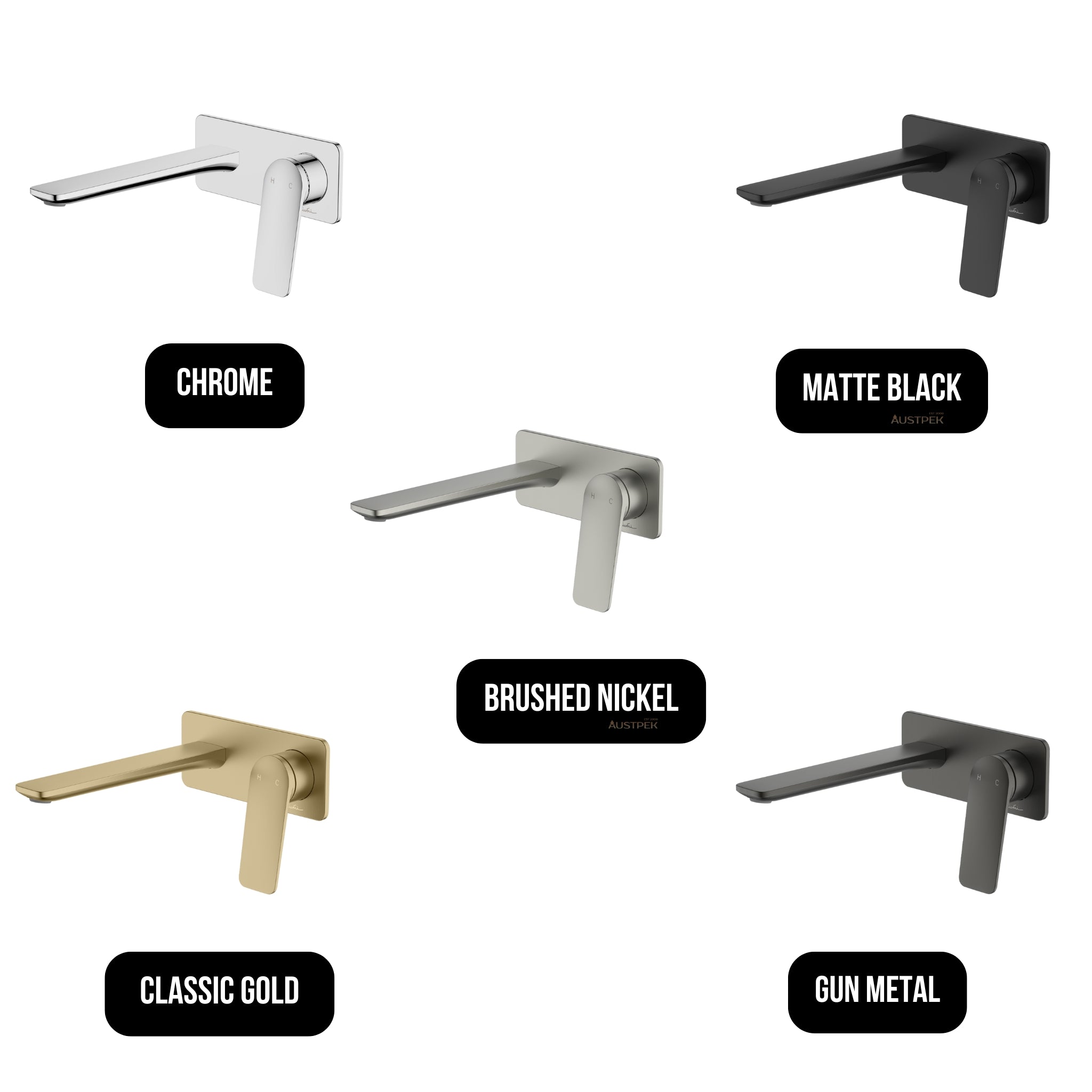 OLIVERI PARIS LEAD FREE WALL MIXER SET 175MM GUN METAL