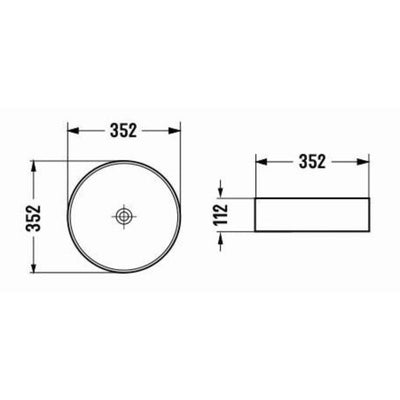 POSEIDON LUNA ABOVE COUNTER BASIN GLOSS WHITE 352MM