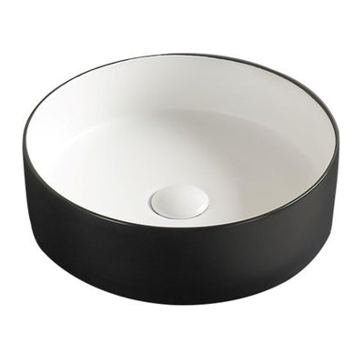 POSEIDON LUNA ABOVE COUNTER BASIN MATTE BLACK AND MATTE WHITE 352MM