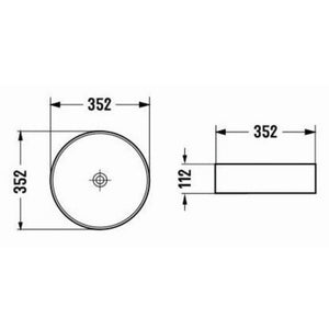 POSEIDON LUNA ABOVE COUNTER BASIN MATTE WHITE 352MM