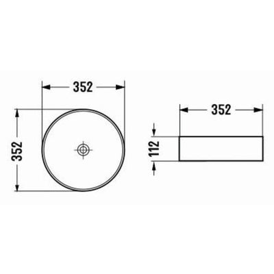POSEIDON LUNA ABOVE COUNTER BASIN MATTE WHITE 352MM