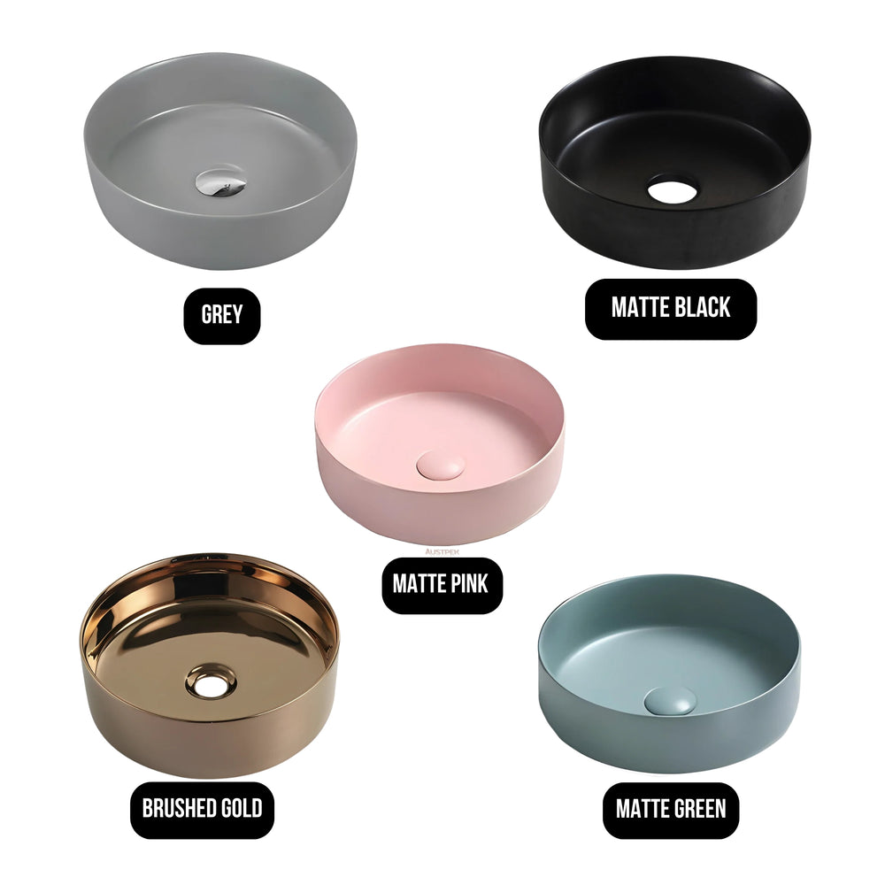 POSEIDON FINE CERAMIC BASIN ROSE GOLD 355MM