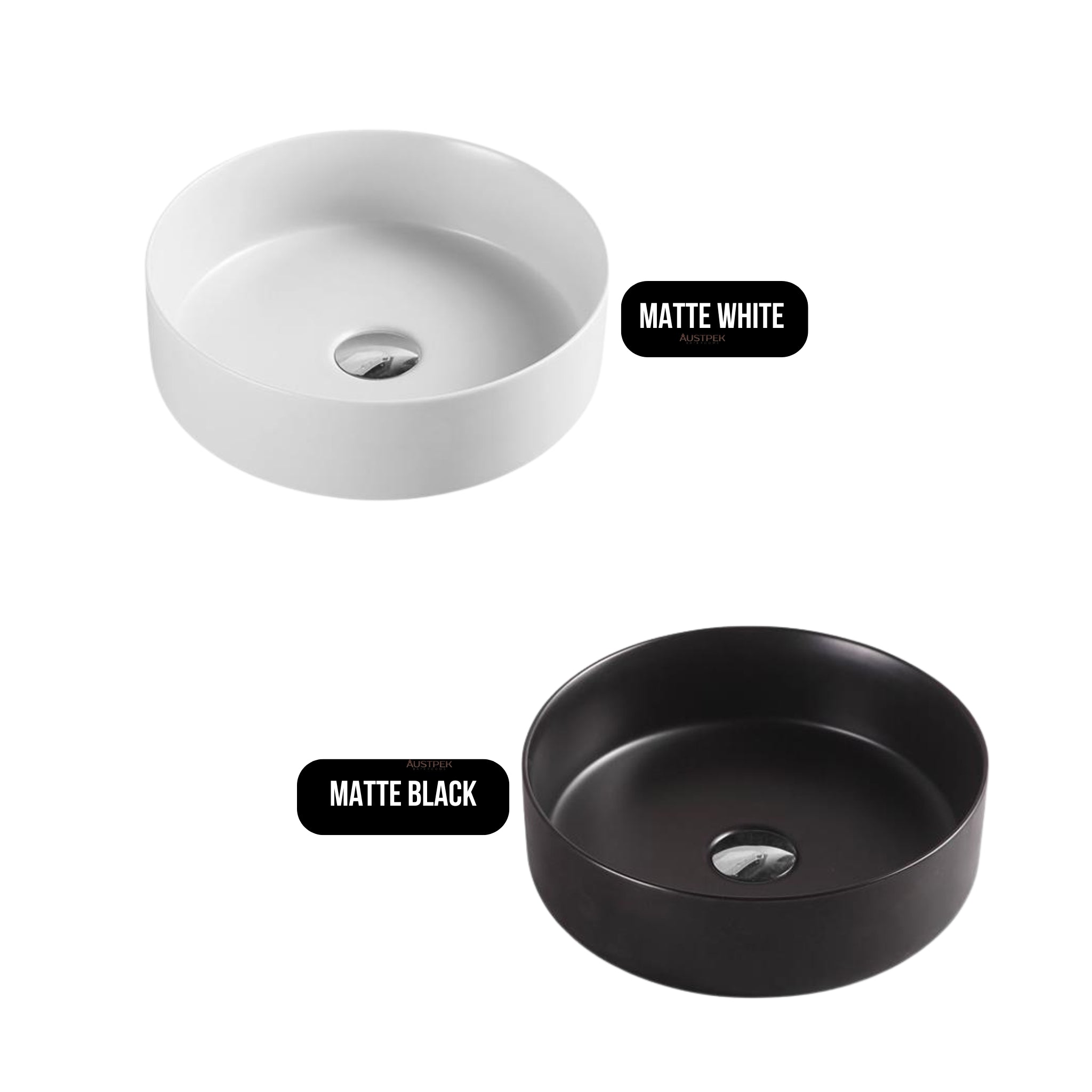POSEIDON FINE CERAMIC BASIN MATTE BLACK 346MM