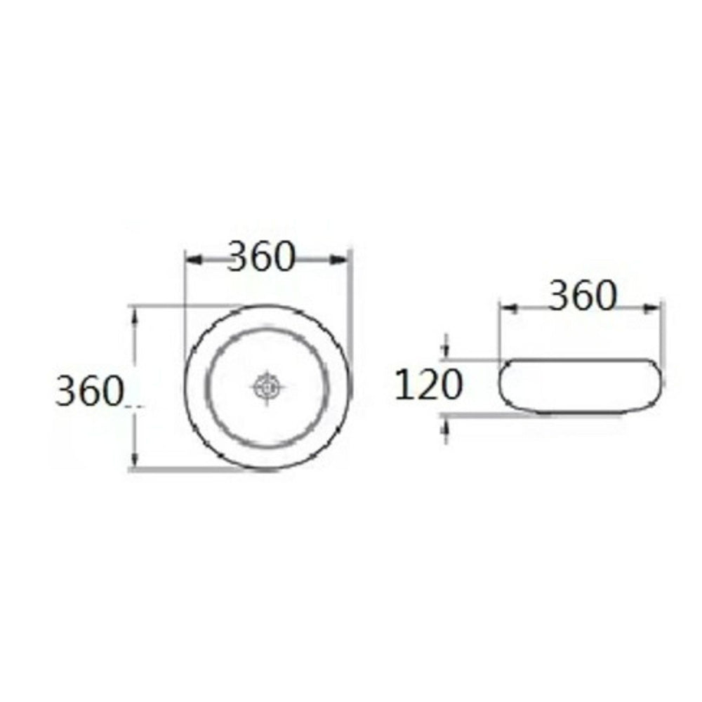 POSEIDON RONDA ABOVE COUNTER BASIN MATTE WHITE 360MM
